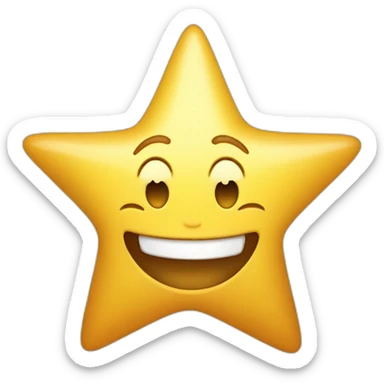 joyous widely smiling star sticker