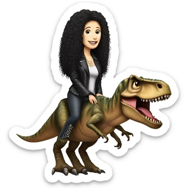 Cher on a T-Rex sticker