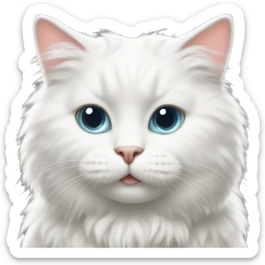 Fluffy white cat  sticker