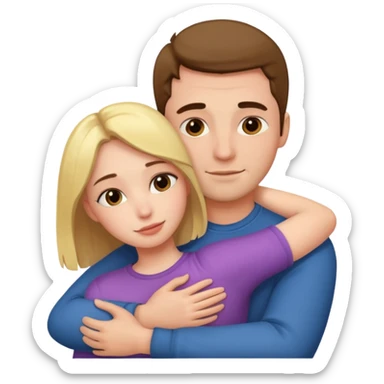 Create a man hug his girlfriend from front like 🫂 sticker