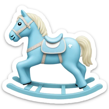 Rocking horse TOY pastel blue sticker