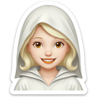 girl with hallowen white costumes sticker