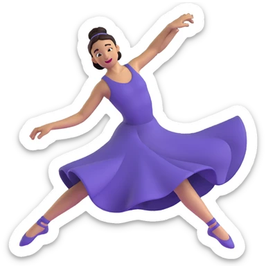 baller dancer spinning, dynamic movement, joyful expression sticker