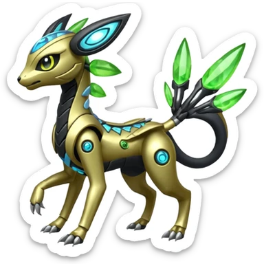  Exotic Cyborg-Cyber-Meloetta-Zygarde-Zeraora-Protogen-Palkia-hybrid-fusion-Fakémon-creature, full body sticker