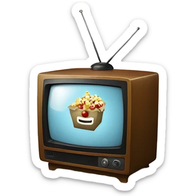 Tv with old Christmas film on sticker