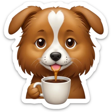 Собака яка п'є кофе sticker