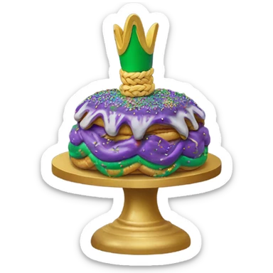 New Orleans king cake sticker
