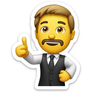 Imagine a one-armed man standing against the background of his results, emphasizing confidence in quality assurance and success achieved sticker