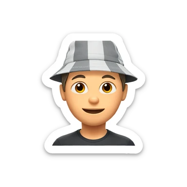 smiling boy with brown eyes sticker