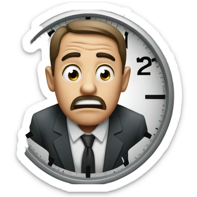 Man afraid of clock sticker