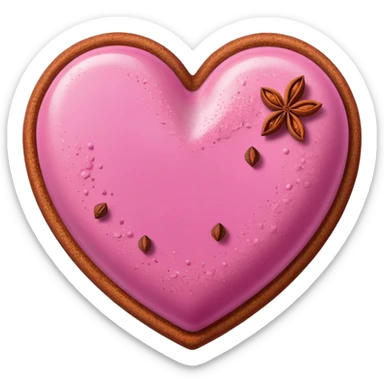 Pink heart with cinnamon  sticker