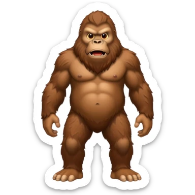 Create a scary full bodied emoji of Bigfoot sticker