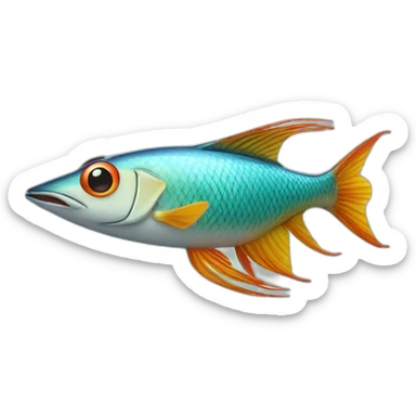 side profile of exotic flying fish in flight sticker