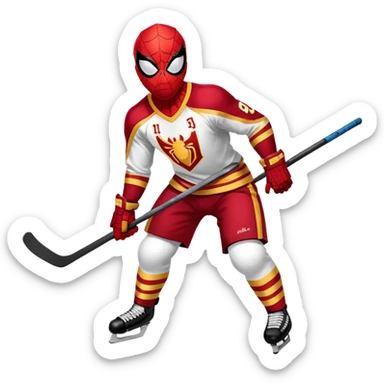 Spider-Man with the University of Denver hockey jersey sticker