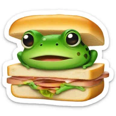 Frog wearing a sandwich  sticker