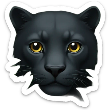 black pantera animal behind a green bush sticker