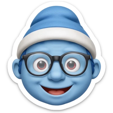 smurf with glasses sticker