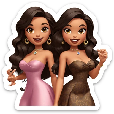 smiling girls in strapless dresses sticker