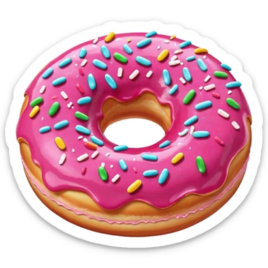 Pink donut sticker