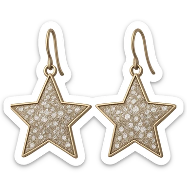 glittery star earrings, no background sticker
