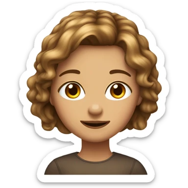 Ein Mädchen mit glatten braunen Haaren und hazel Augenfarbe  sticker