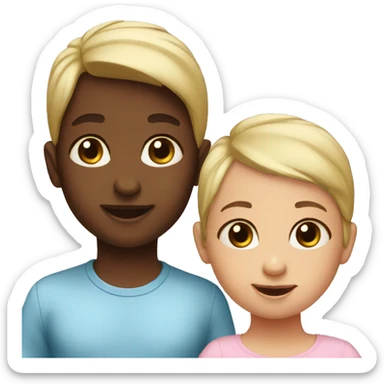 Twin babies boy and girl sticker