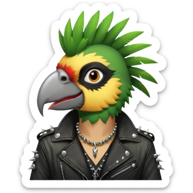 punk parrot vocalist sticker