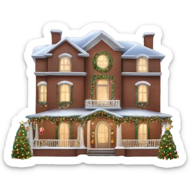 mansion decorated with fancy Christmas lights and lots of Fancy decorations sticker