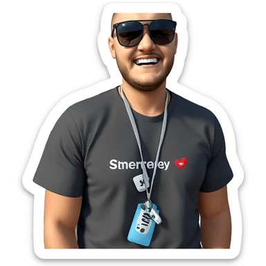 happy male outdoors in shirt sticker