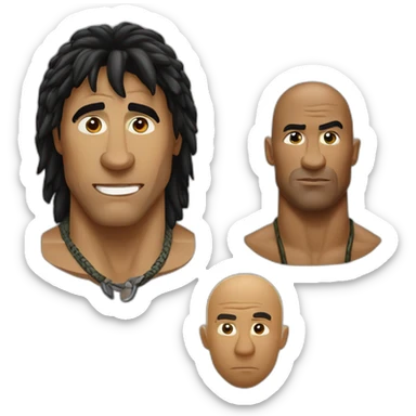 Rambo, Conam o Bárbaro e The Rock juntos  sticker