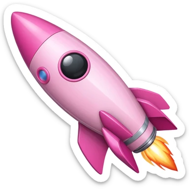 mix light pink dark pink and white girly phone rocket sticker
