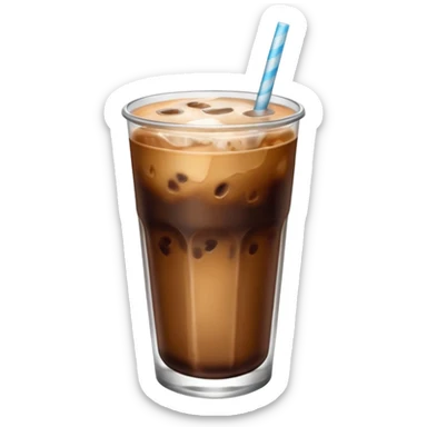Shorts glass of iced coffee without cream sticker