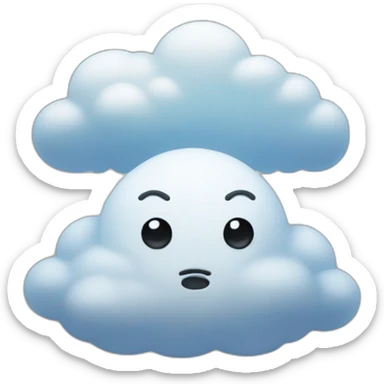 sad Cloud with eyes and tiny hands praying sticker