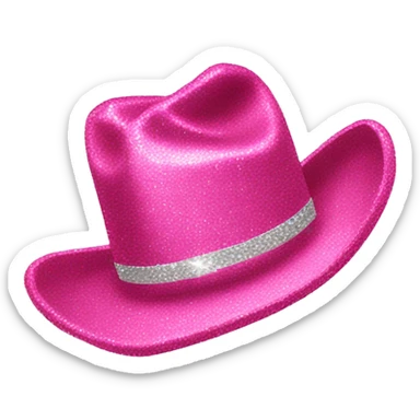 Pink sparkly cowboy hat sticker