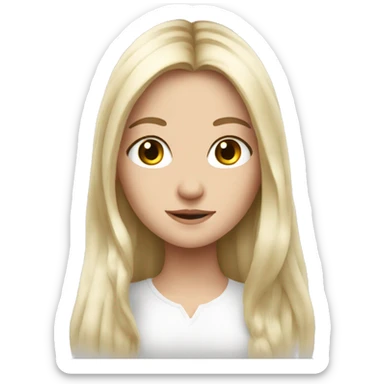 Beautiful white European girl with long hair  sticker