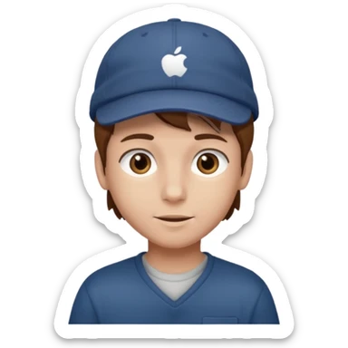 Un niño con gorra pelo castaño  sticker