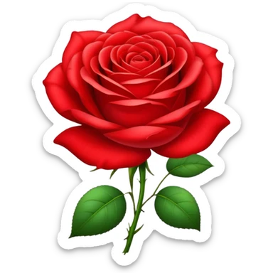 Realistic rose of berry red color in glamour style sticker