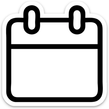 mini calendar icon, outlined, black and white, clean lines sticker