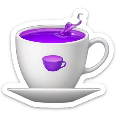 tea cup with purple liquid inside de cup and Accenture logo sticker