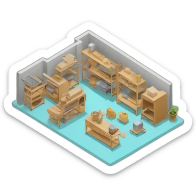 isometric fabrication company handmade goods sticker