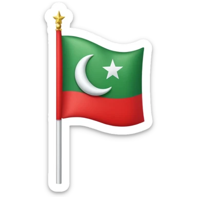 Small pti party red and green color flag with moon and star make one for chat sticker