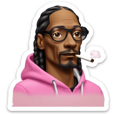 snoop dogg in pink hoodie smoking sticker