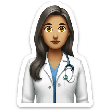 Médecin, femme, cheveux bruns longs et raides, endocrinologue, Diabétologue  sticker