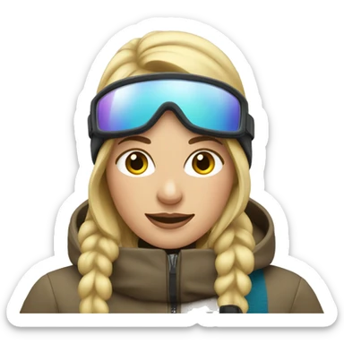 Blonde Woman in a warm jacket on ski  sticker