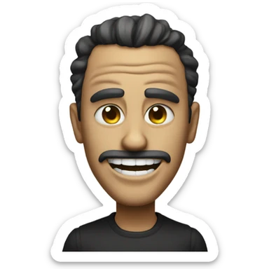 a villainous smiling face  sticker