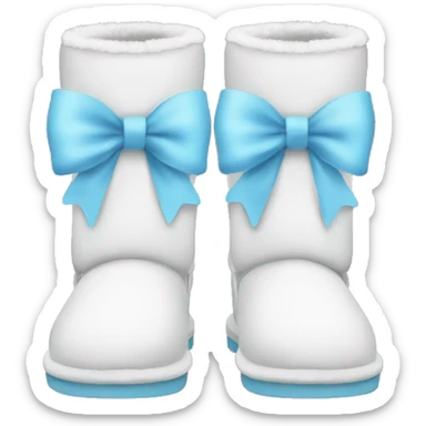 white uggs with light blue bows sticker