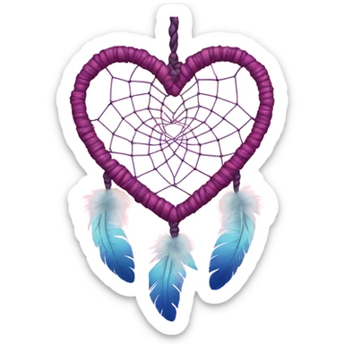 Pink ombre heart shaped dream catcher  sticker