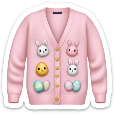 Pastel pink knit Easter cardigan  sticker