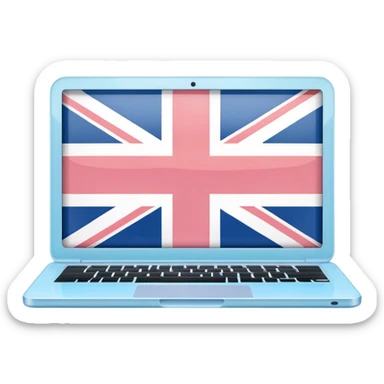 pastel melted laptop on the screen British flag sticker
