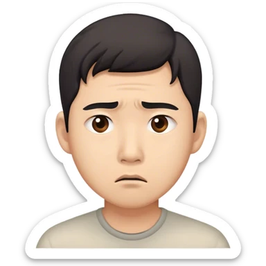 worried asian man sticker